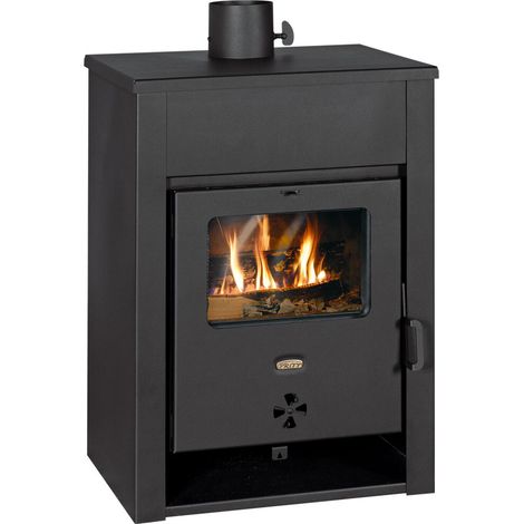 Poêle à bois Prity K13 D – 12,4 kW, Classe A, Noir Graphite, Design Robuste (1/5)