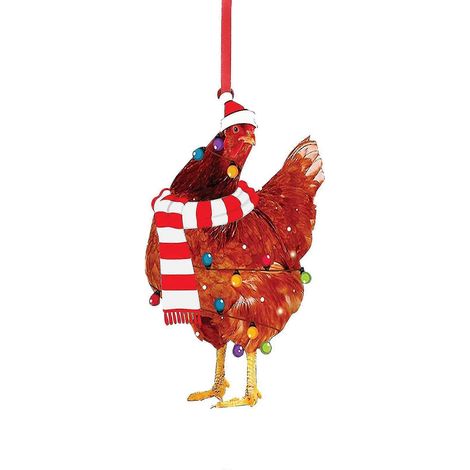 Écharpe de Noël, poulet, décoration de Noël en bois, 5 pièces, rouge (1/5)