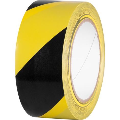 Band Strend Pro, 50 mm, L-33 m, PVC, klebend, Warnband, gelb/schwarz
