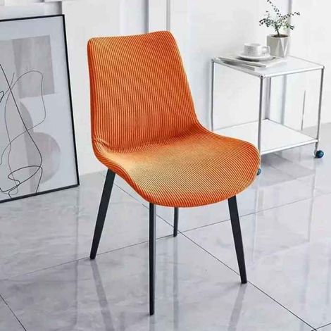 Housse De Chaise - Polyester Et Spandex - Pour Chaise Salle À Manger Avec Dossier Creux - Anti-Poussière - Lavable En Machine - 1 Pièce