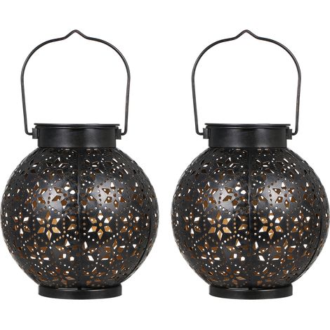 Lot de 2 lanternes LED solaires 2 V CC 0,04 W, lampe suspendue d'extérieur, étanche IPX4, batterie rechargeable haute capacité intégrée de 600 mAh, idéale pour terrasse, jardin, cour ou allée. (1/5)