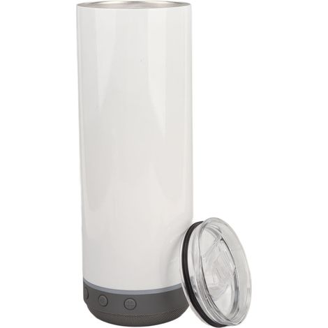Sublimationsbecher, 590 ml, gerader, abnehmbarer Bluetooth-Lautsprecher, tragbarer, isolierter Musikbecher, grauer Boden (1/5)