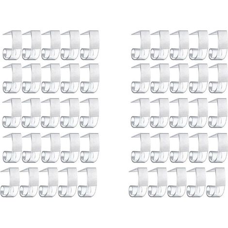 50 pinzas de plástico para manteles con cierre de velcro para reuniones en interiores y exteriores.
