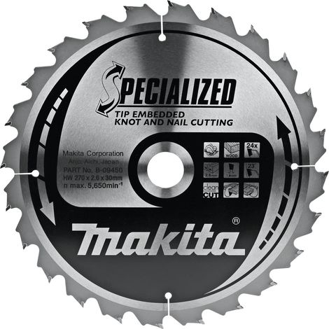 Makita Kreissägeblatt, Eingebettete Schneide 270 x 30 mm • 24 Zähne