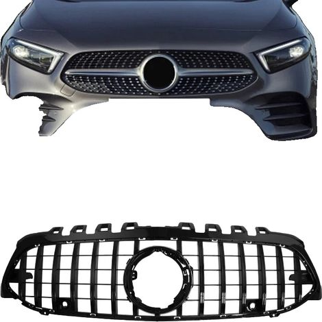 Griglia paraurti anteriore, in plastica ABS di alta qualità, stile GT, per Mercedes Classe A W177 (2018-2023), ricambio diretto, posizionamento centrale anteriore (1/5)