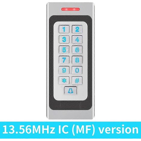 Clavier de contrôle d'accès métallique autonome, étanche IP67, pour extérieur, 10-24 V CC, lecteur de cartes RFID 125 kHz / 13,56 MHz, codeur Digitcode A6-MF-W (1/5)