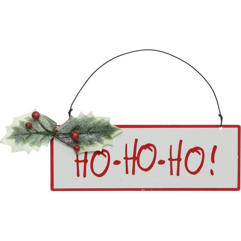 Decoración de metal para el árbol de Navidad con el signo hoho 23cm - Atmosphera créateur d'intérieur