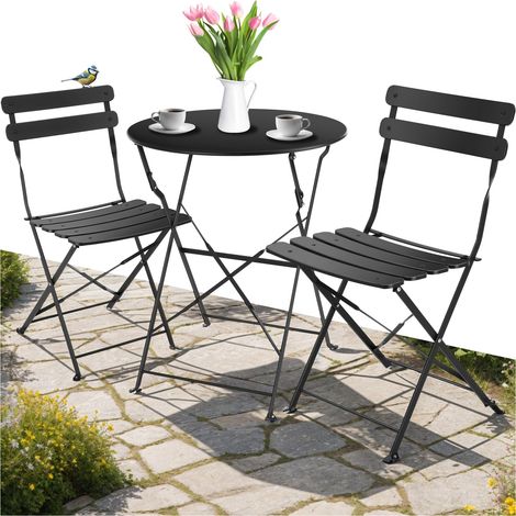 Ensemble table et chaises bistrot pour 2 personnes noir