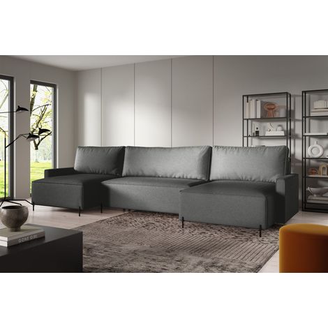 Wohnlandschaft mit Schlaffunktion BRAGA Sofa U-Form Stoff Now or Never Dunkelgrau (1/5)