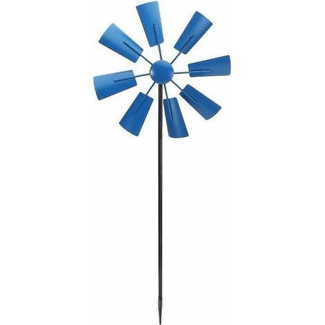 bleu Moulin  Vent Mtal Pieu Jardin Vent Spinner Vent Sculptures Pour Patio Jardin Pelouse Rtro Extrieur Cour Dcorationextrieur