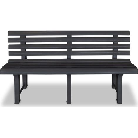 vidaXL Gartenbank 145,5 cm anthrazit Kunststoff