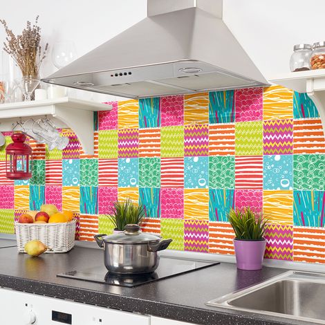 Sticker Mural Carrelage adhésif Cuisine Salle de Bain - 30 STICKERS CARREAUX DE CIMENT AZULEJOS BENILDA - 30stickers15x15cm (1/5)