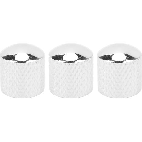 Bouton de potentiomètre de guitare électrique argenté, lot de 3 pièces en métal robuste, aspect exquis, remplacement universel pour guitare. (1/5)