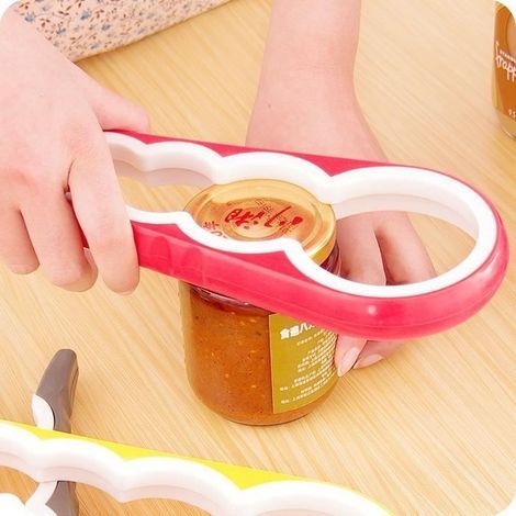 4-in-1 Multifunctional Can Opener - Creative - Food Grade Plastic - 22.5x9.5x2 CM - Random Color (1/4)