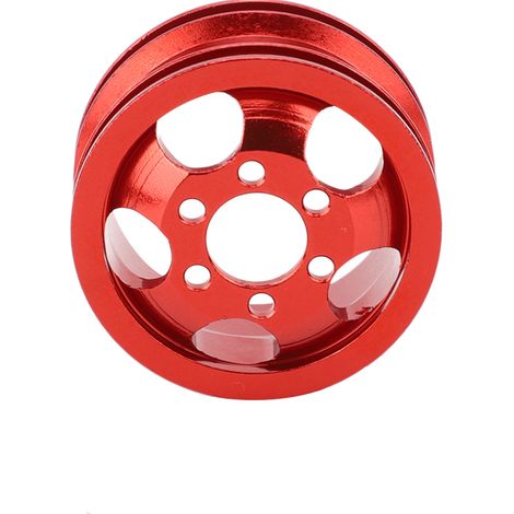 Lot de 4 moyeux de roue pour voiture télécommandée RC avec adaptateurs courts, compatibles avec WPL 1/16 (rouge). (1/5)