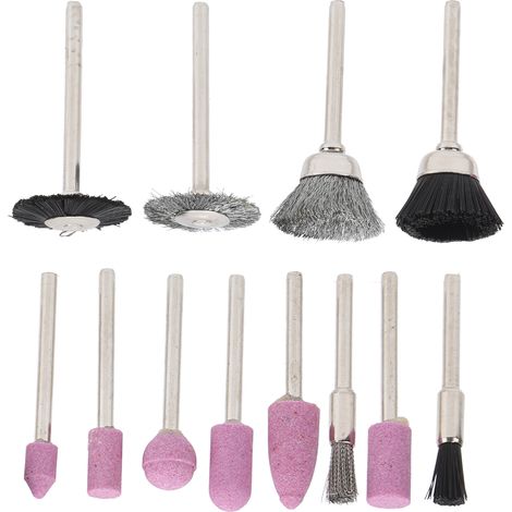 Ensemble de 4 outils de ponçage pour le travail du bois : brosse métallique, disques de polissage en nylon, embouts de meulage et quincaillerie. (1/5)