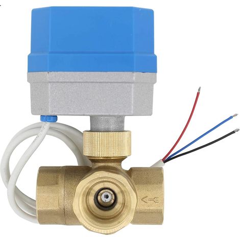 Vanne 3 voies motorisée électrovanne 12V type T 1/2 3/4 1 1-1/4 1-1/2 pouce DN32 2 modes (1/4)