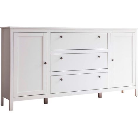 KONSIMO FARGE Kommode Metallkugelgriffe , weiß (1/5)