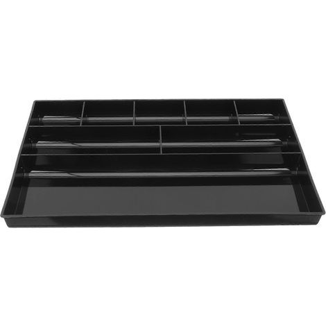 Multifunktionaler rechteckiger Schreibtisch-Organizer aus Kunststoff für Schminktisch oder Schreibtischschublade – 33,5 x 23,3 cm – Schwarz (1/2)