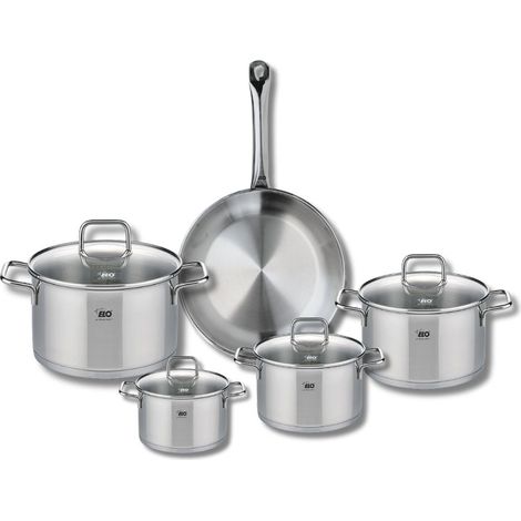 Ensemble de 1 Poêle de cuisson 24 cm et 4 faitouts 12, 14, 16 et 20 cm Elo Profi Citrin (1/5)