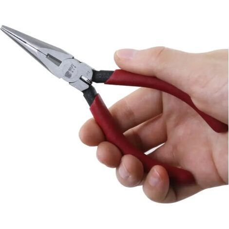 125mm pince à long nez pinces outil de sertissage coupe-fil bijoux faisant des outils poignée rouge de haute qualité (1/3)