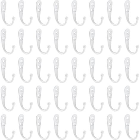 Lot de 20 crochets muraux blancs simples (1/5)