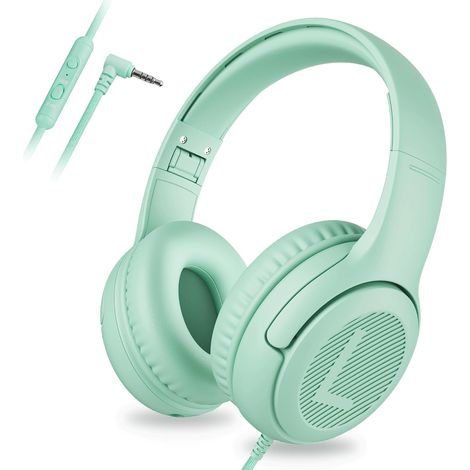 Casque Audio Enfant, Casque Filaire avec Volume Limité 85/94db,Vert (1/5)