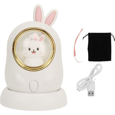 Chauffe-mains USB rechargeable 2 niveaux de chaleur, portable avec cordon, pour bureau, extérieur et camping - Blanc (1/5)