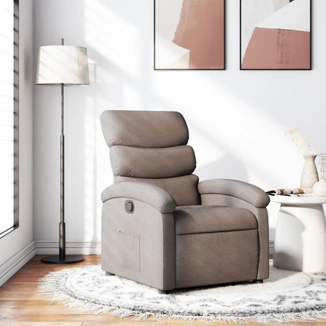Sillón reclinable de tela gris taupe vidaXL (1/5)