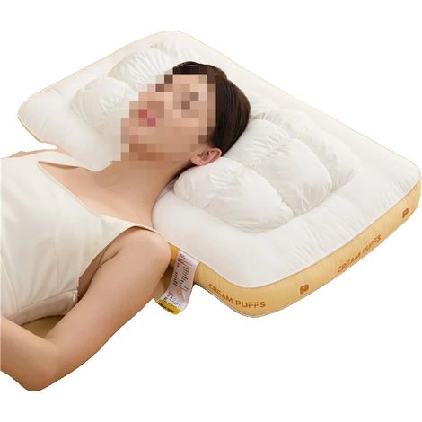 Cuscino, morbido misto poliestere-cotone, lavabile, comfort, BIANCO, 48x74 cm, 1 pezzo (1/2)