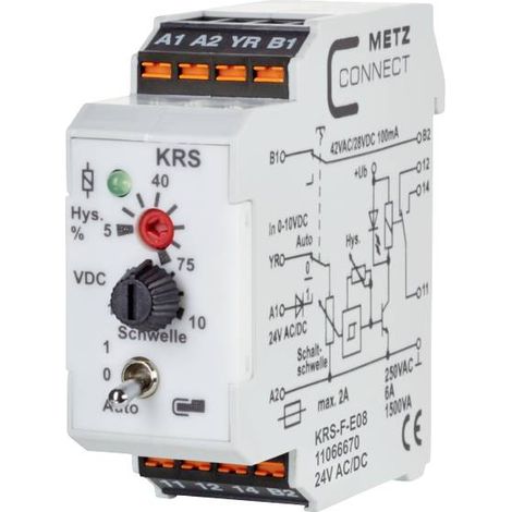 Commutateur à seuil 24, 24 V/AC, V/DC (max) 1 inverseur (RT) Metz Connect 11066670 1 pc(s) C873502