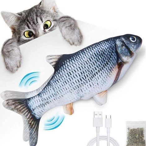 Jeu pour chat Magic Fish Adulte Gris Jouet éducatif, rechargeable par câble USB (1/5)