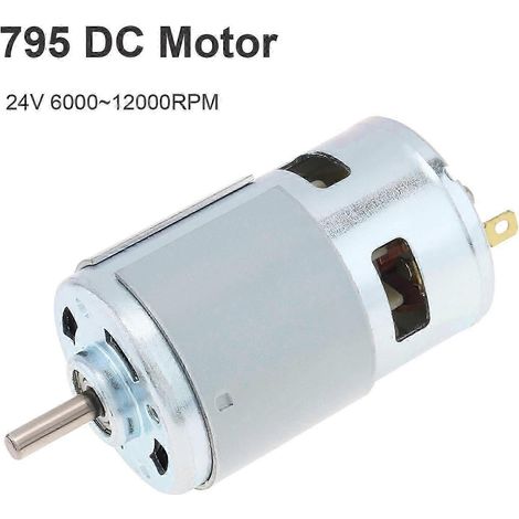 Moteur CC RS 795 24 V 6000-12000 tr/min, haute vitesse, couple élevé, micromoteur RS795 pour jouets de bricolage, petits outils électriques, double roulement à billes (1/5)