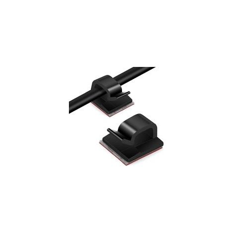 Lot de 10 clips câbles noirs – Fixation adhésive pour câbles jusqu'à 5mm – Installation facile sans perçage – Pour bureau et maison - 10PCS (1/4)