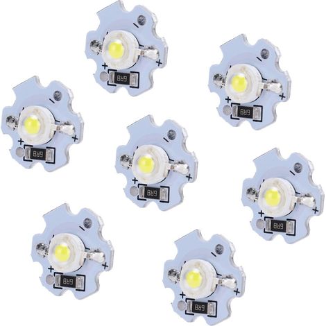 Pack of 25 LED Beads 5V 1W 200LM High Power SMD Chip Cool White 6000-6500K for Home Studio Foodlight and Replacement Spotlight and LED Projector (1/5)
