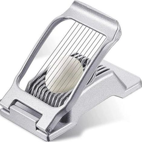 Coupe-Oeufs - Fil Acier Inoxydable - Base Aluminium Antidérapante - Pour Oeufs Frais Fruits et Fromages Mous - 1 Pièce (1/4)