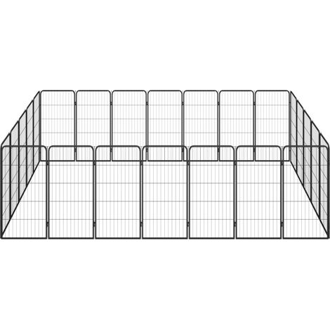 Maison Exclusive - Box Cani 24 Pannelli Nero 50x100 cm Acciaio Verniciato Polvere