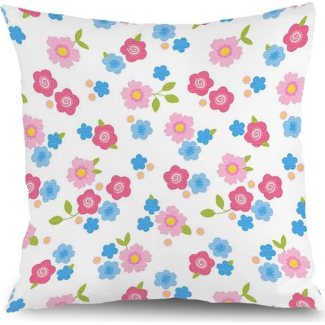 Housse de coussin fleurs été, décoration canapé-lit rustique,40×40cm (1/5)