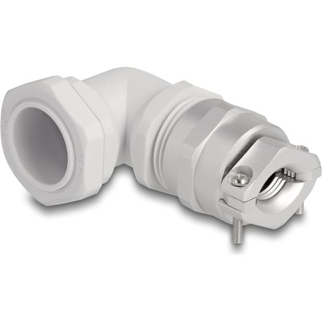 Delock Prensaestopas con alivio de tensiÃ³n y protecciÃ³n contra la flexiÃ³n Ã¡ngulo de 90 Â° PG21 gris