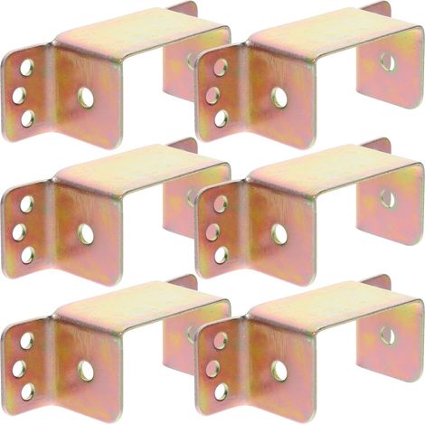 6 Stück Verdickte Bettplattenschnalle 50mm Breite U förmige Bettseitenbefestigung aus Eisen (1/5)