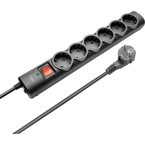 Multiprise Electrique 6 Prises, Prise Multiple 180 cm, Fiche Type F (1/5)
