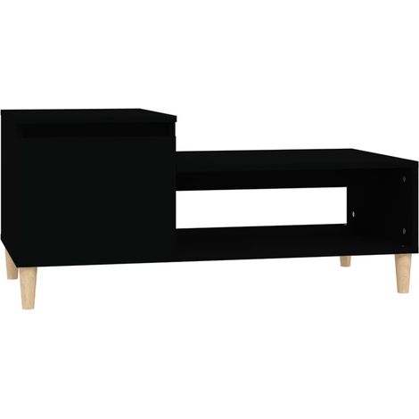 Tavolino con vano e ripiano design moderno e contemporaneo 100 x 50 x 45 cm legno ingegnerizzato nero DEC039560