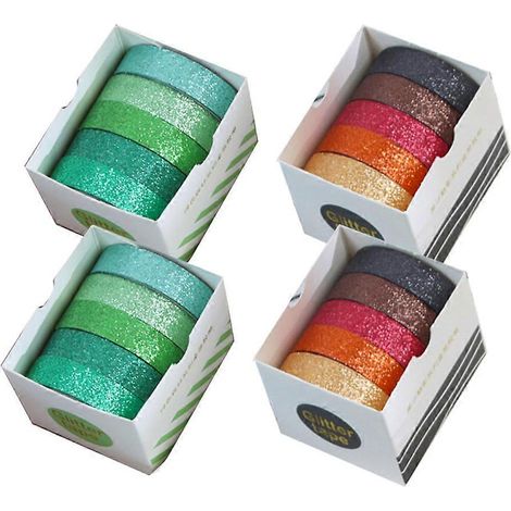 Ruban adhésif de masquage coloré, 4 boîtes de ruban aux couleurs de l'arc-en-ciel, ruban d'étiquetage, ruban en papier pour bullet journal, décorations de fête, loisirs créatifs (3 pièces) (1/5)