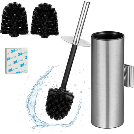 Set di scopino per WC in acciaio inox con supporto a parete