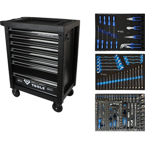 Brilliant Tools – Servante d'atelier roulante 7 tiroirs 400 kg – Charge max 35 kg par tiroir – Ergonomique avec roulettes – BT153207 (1/10)