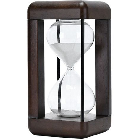 1 Farbe: weißer Sand Material: Holz 60-Minuten-Dekorations-Sanduhr aus Holz, Premium-Timer.