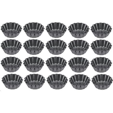 20 pièces antiadhésif moule gâteau moule pizza gâteau muffin moule uf tarte Ruffled Edge ustensiles cuisson tarte Tins (1/5)