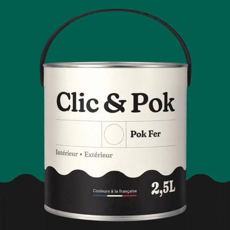 Peinture Fer Antirouille – Métal Extérieur Intérieur, Satinée, Protection Rouille - 2,5L - RAL 6026 - Vert opale