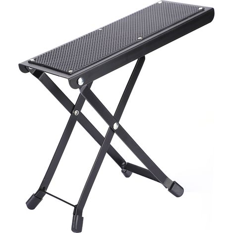 Repose-pieds de guitare pliable en métal, réglable et antidérapant, 4 positions. Support de pédale. (1/5)