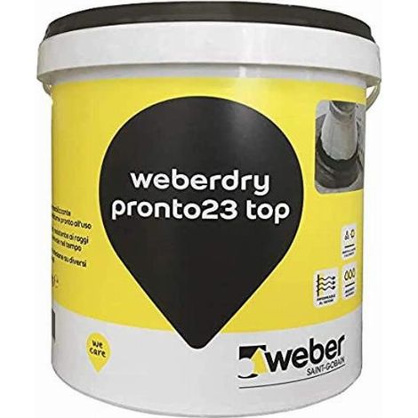 Weberdry pronto23 top guaina impermeabilizzante nero secchio kg 5 (1/4)